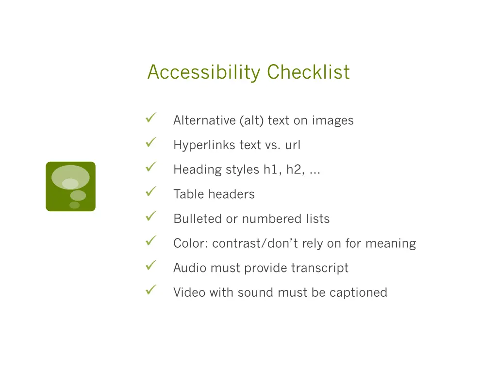 accessibility checklist