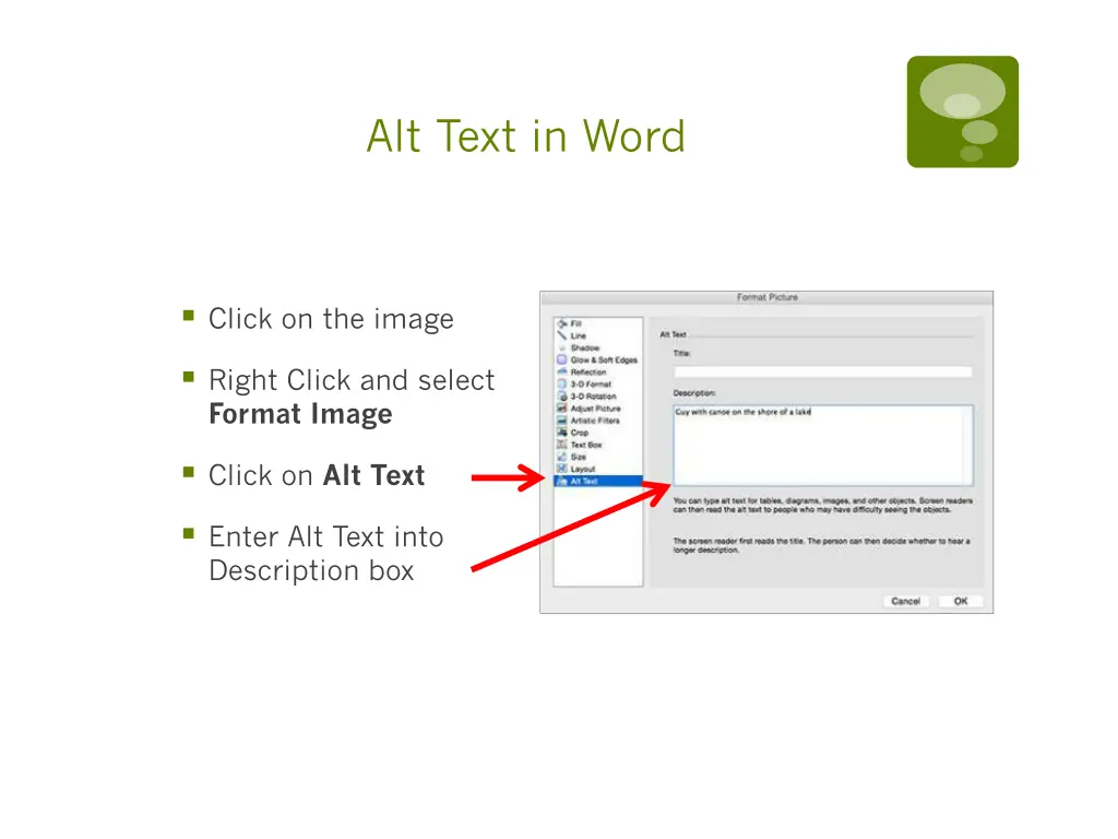 alt text in word