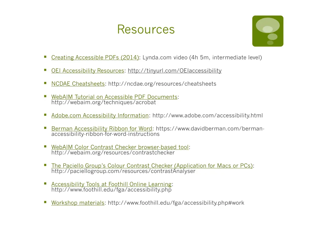 resources