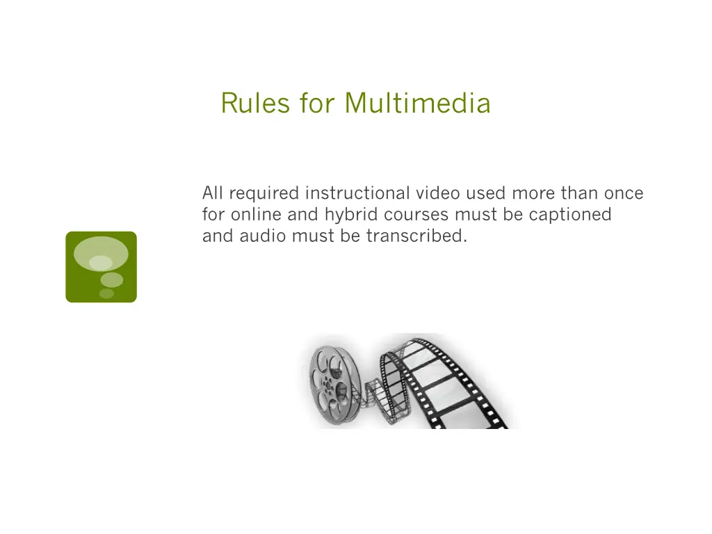 rules for multimedia