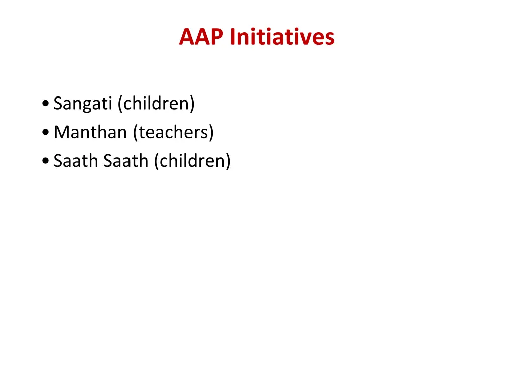 aap initiatives