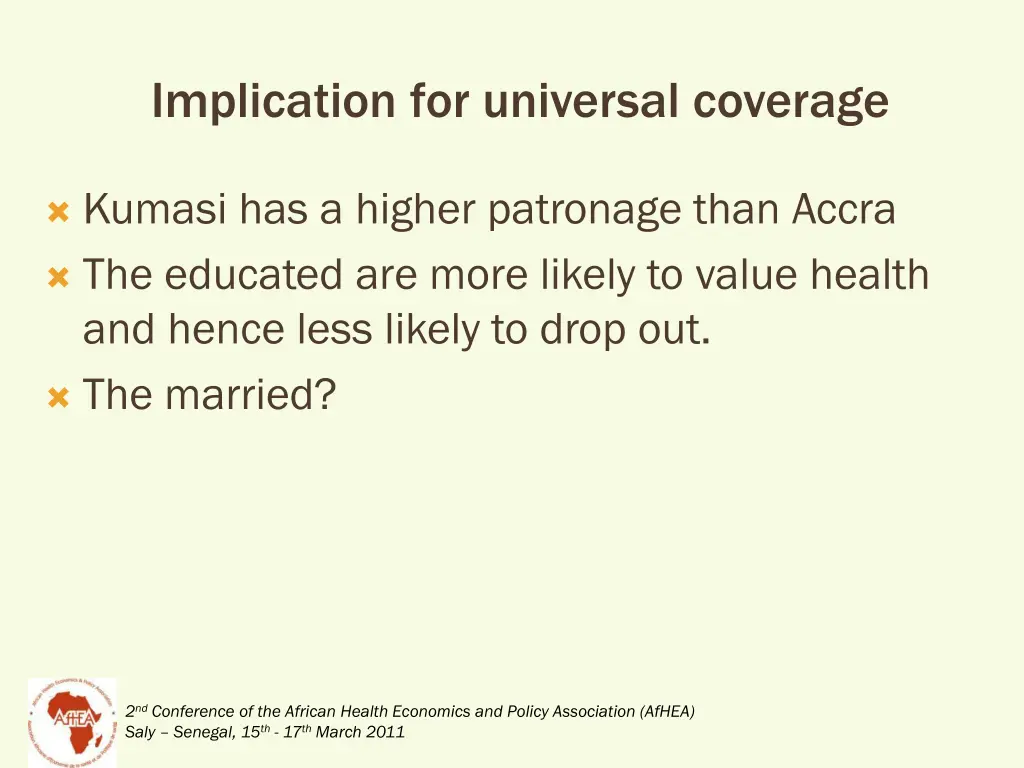 implication for universal coverage