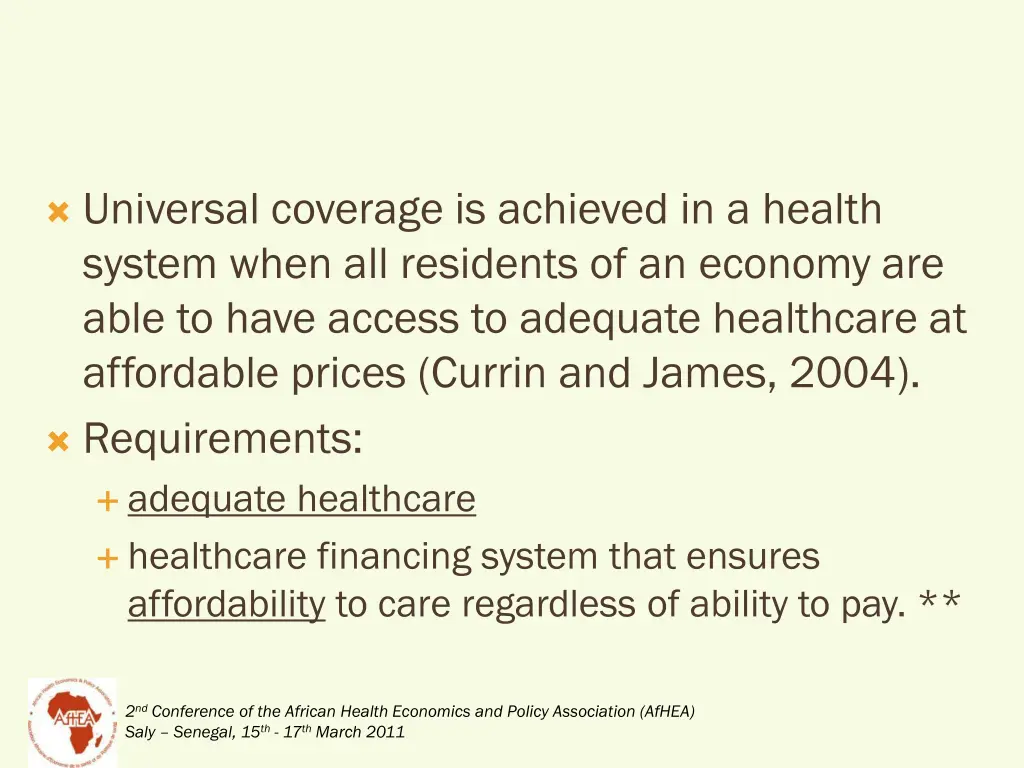 universal coverage is achieved in a health system