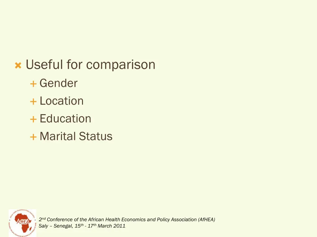 useful for comparison gender location education