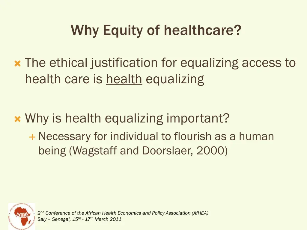 why equity of healthcare