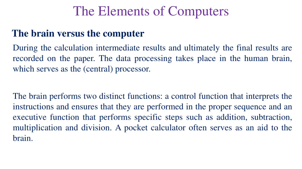 the elements of computers 1