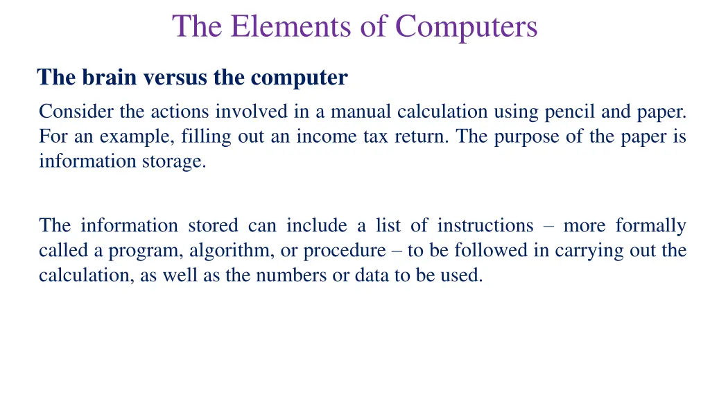 the elements of computers