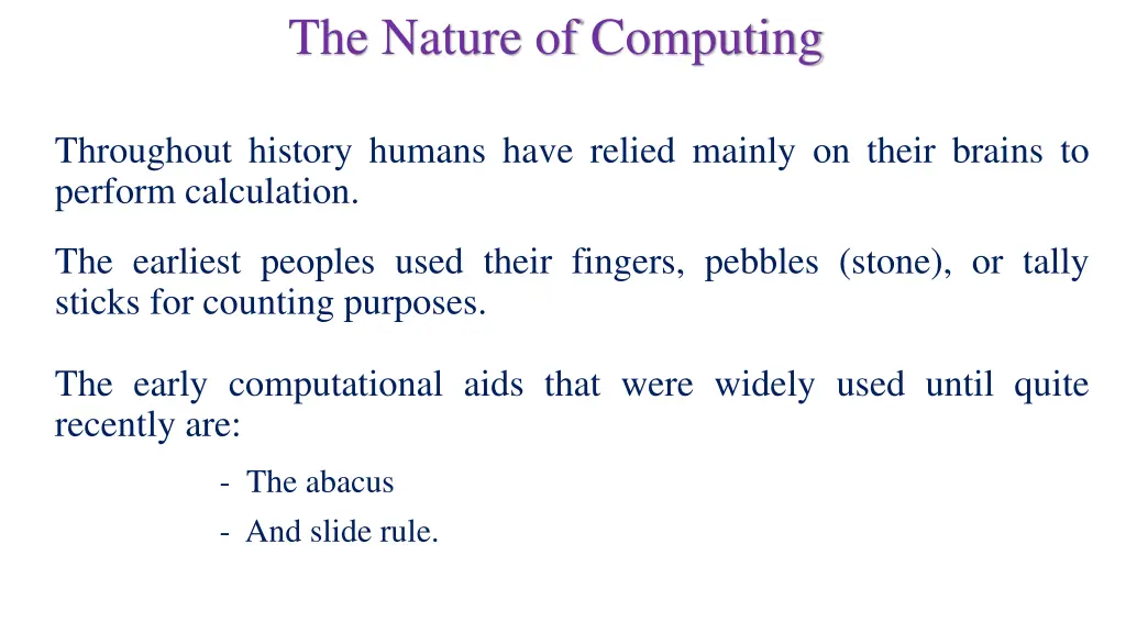 the nature of computing