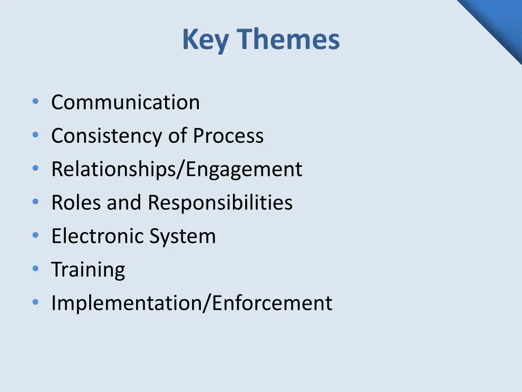 key themes