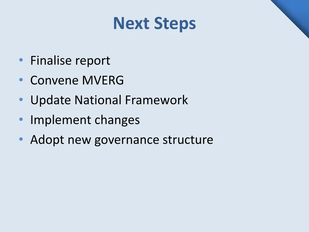 next steps