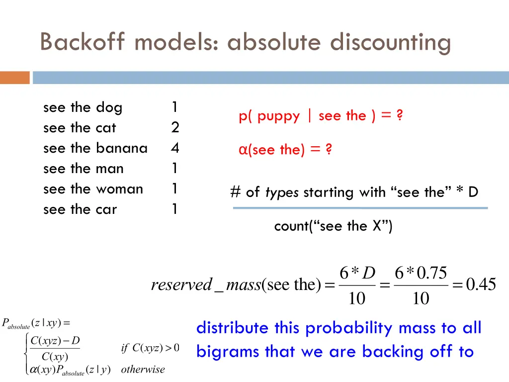 backoff models absolute discounting 8