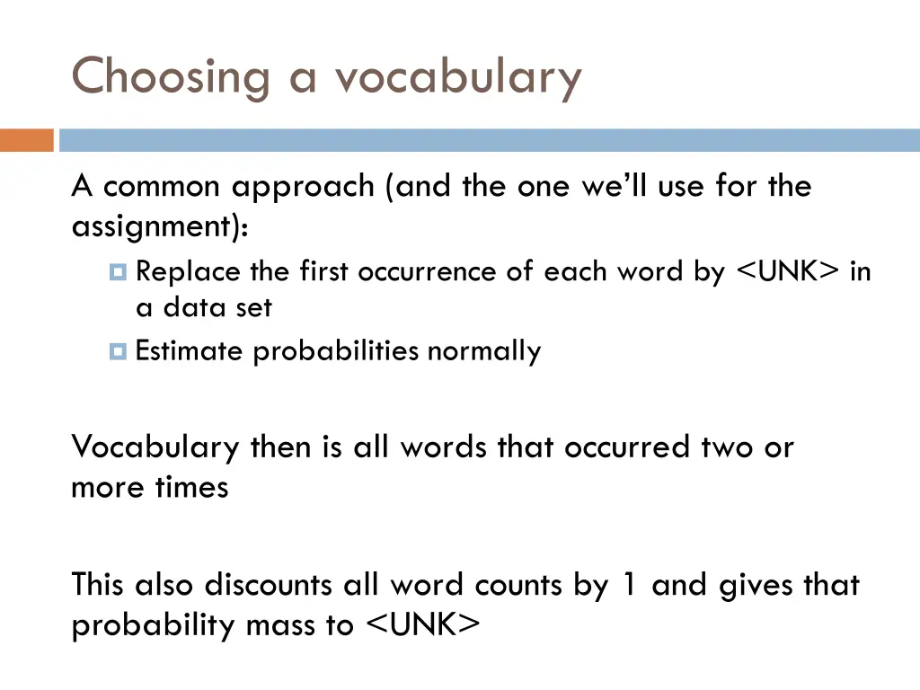 choosing a vocabulary