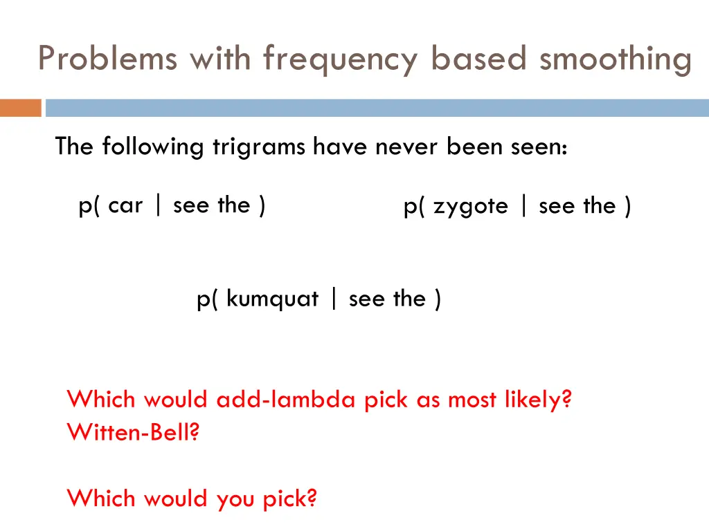 problems with frequency based smoothing 1