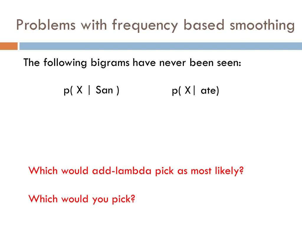 problems with frequency based smoothing