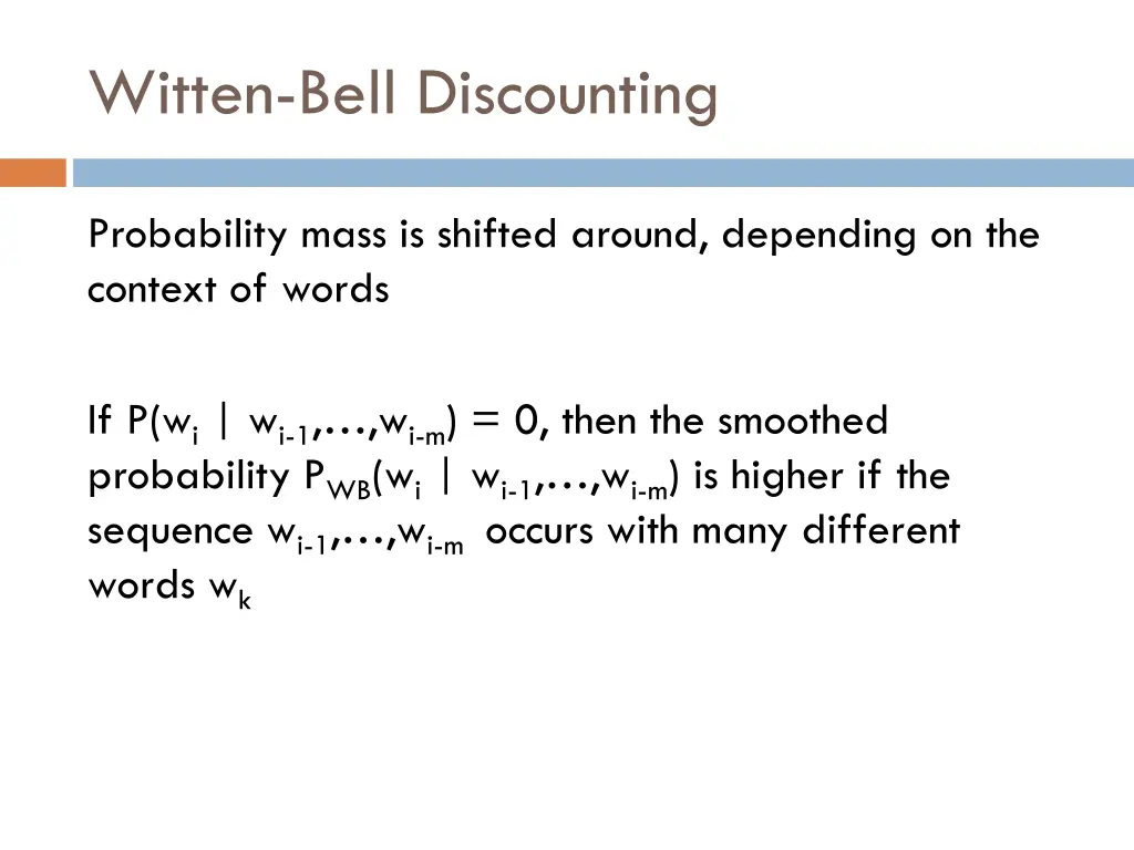 witten bell discounting 1