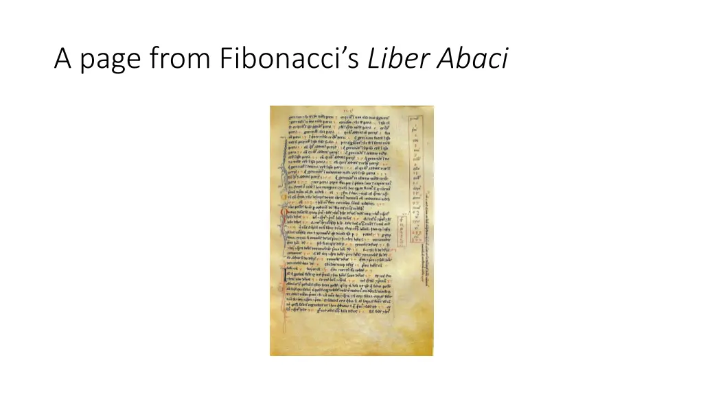 a page from fibonacci s liber abaci