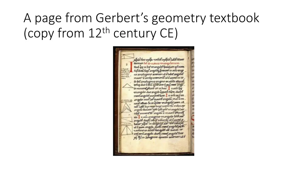 a page from gerbert s geometry textbook copy from