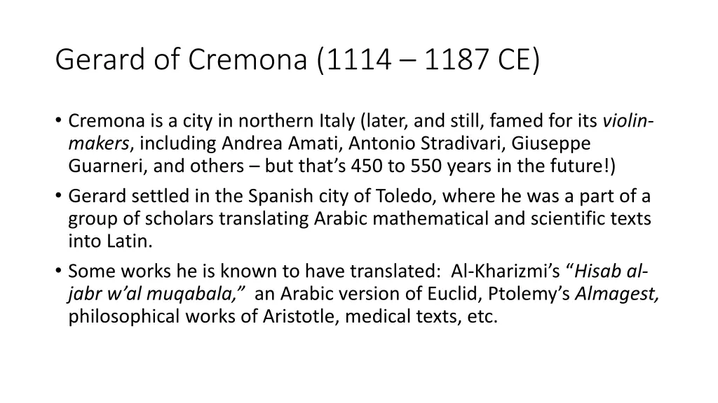 gerard of cremona 1114 1187 ce