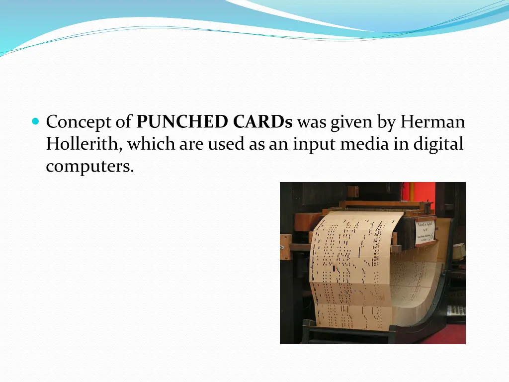 concept of punched cards was given by herman