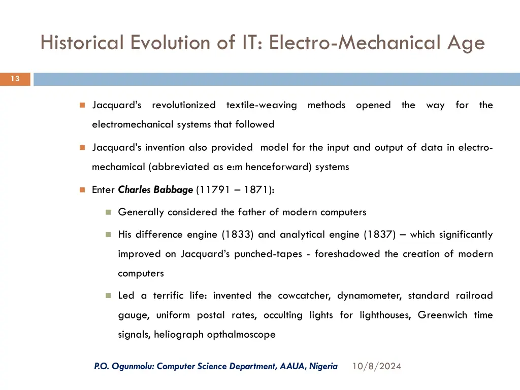 historical evolution of it electro mechanical age