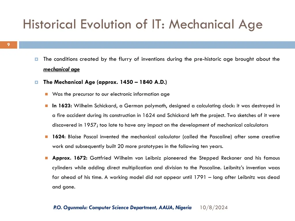 historical evolution of it mechanical age