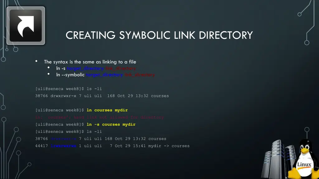 creating symbolic link directory