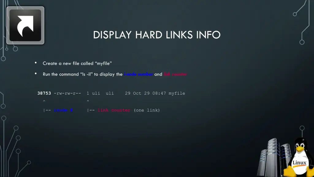 display hard links info