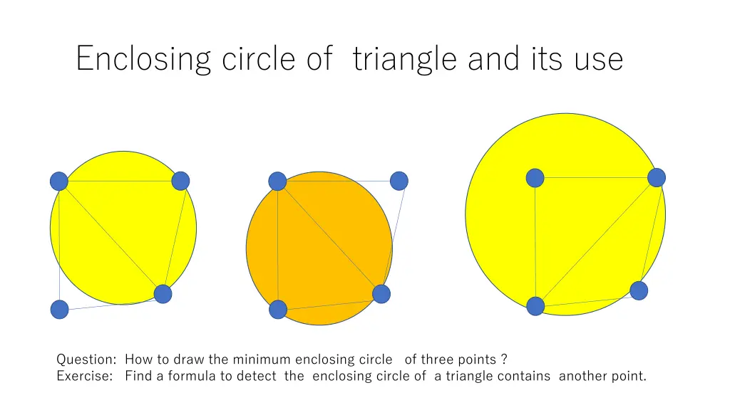 enclosing circle of triangle and its use