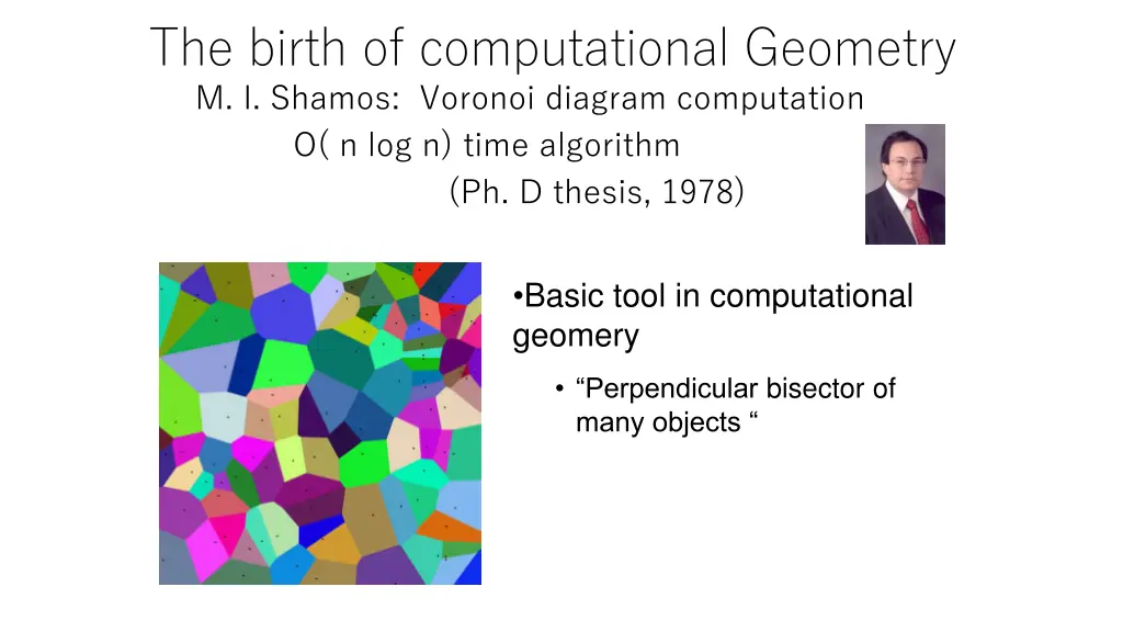 the birth of computational geometry m i shamos