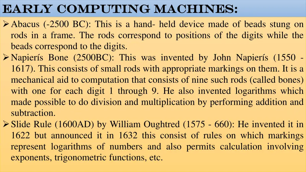 early computing machines early computing machines