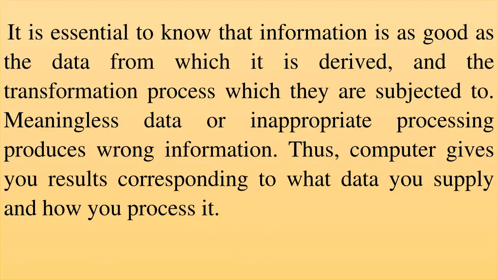 it is essential to know that information