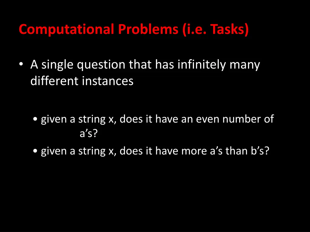 computational problems i e tasks