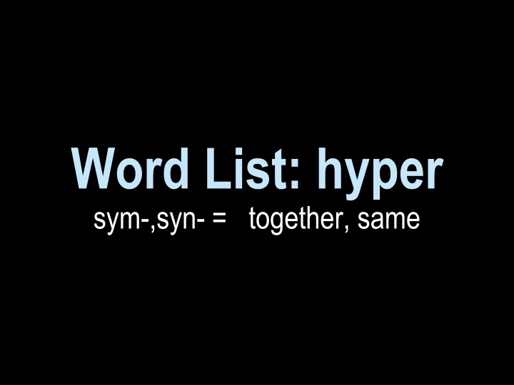 word list hyper sym syn together same