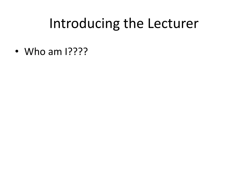 introducing the lecturer