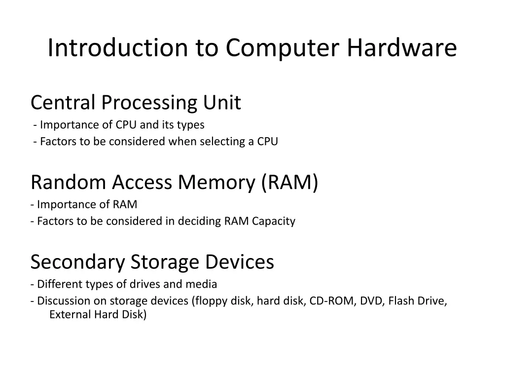 introduction to computer hardware 2