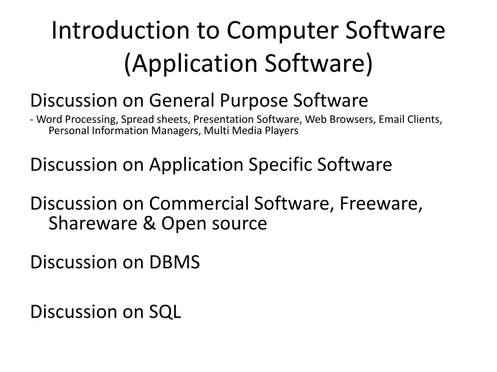 introduction to computer software application