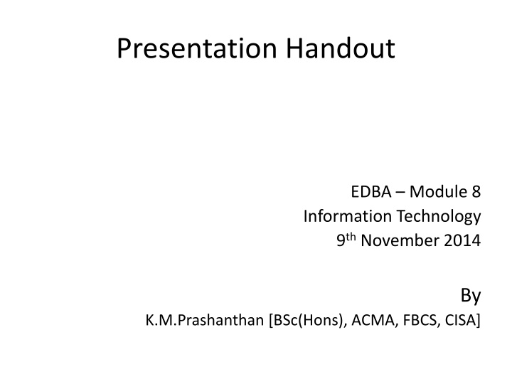 presentation handout