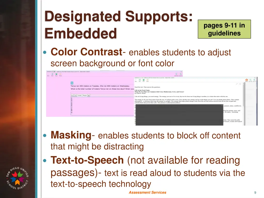 designated supports embedded color contrast