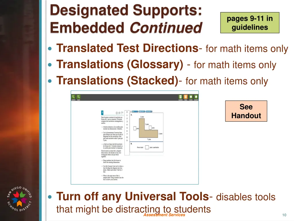 designated supports embedded continued