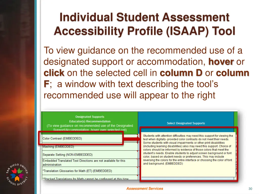 individual student assessment accessibility 7