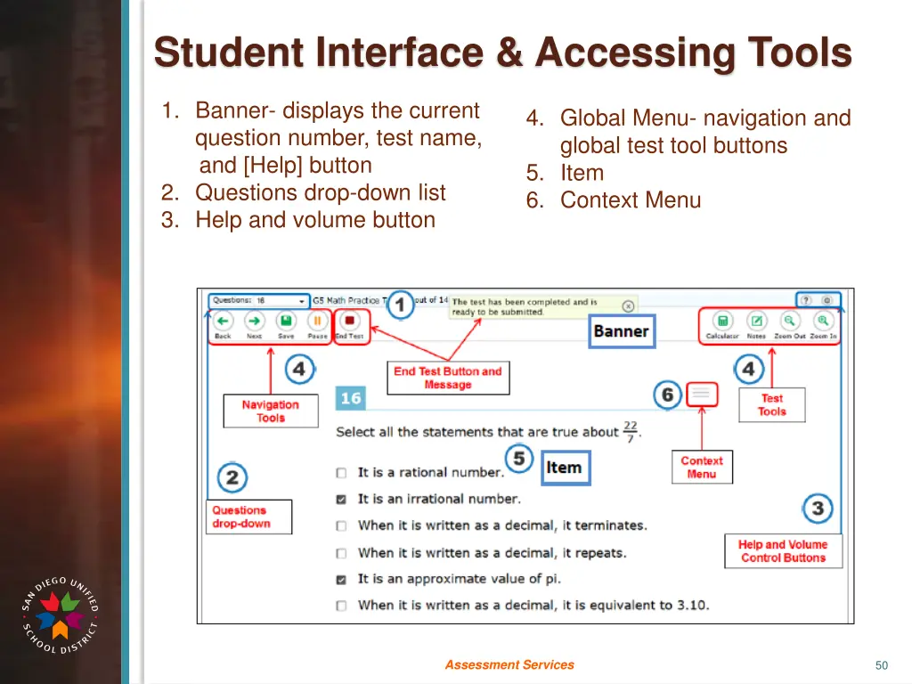 student interface accessing tools