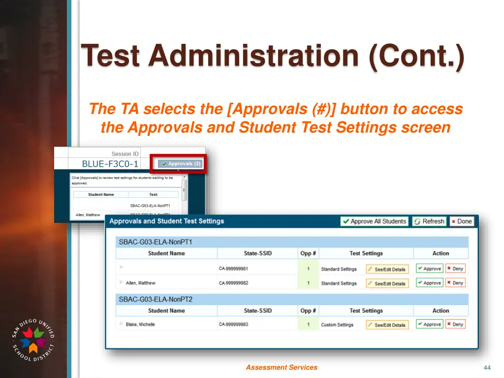 test administration cont