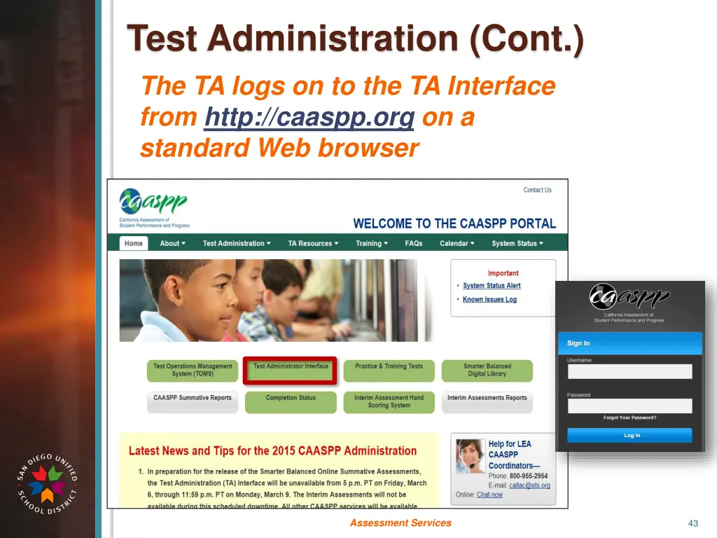 test administration cont the ta logs