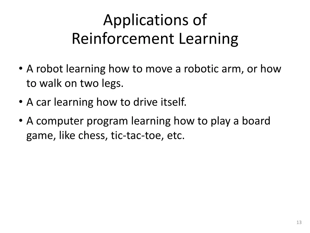 applications of reinforcement learning