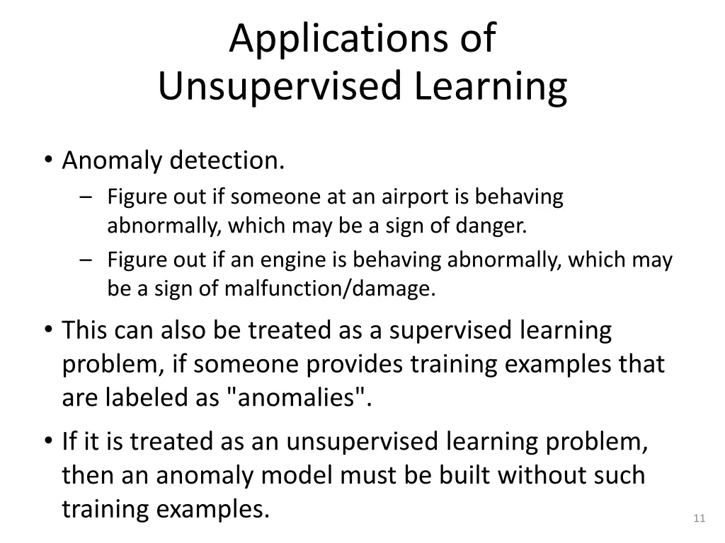 applications of unsupervised learning 1