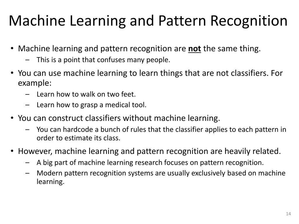 machine learning and pattern recognition