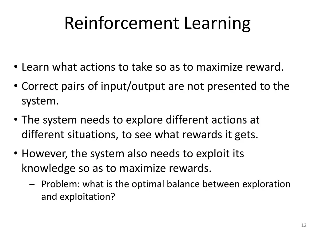 reinforcement learning