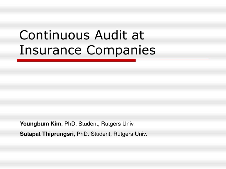 continuous audit at insurance companies