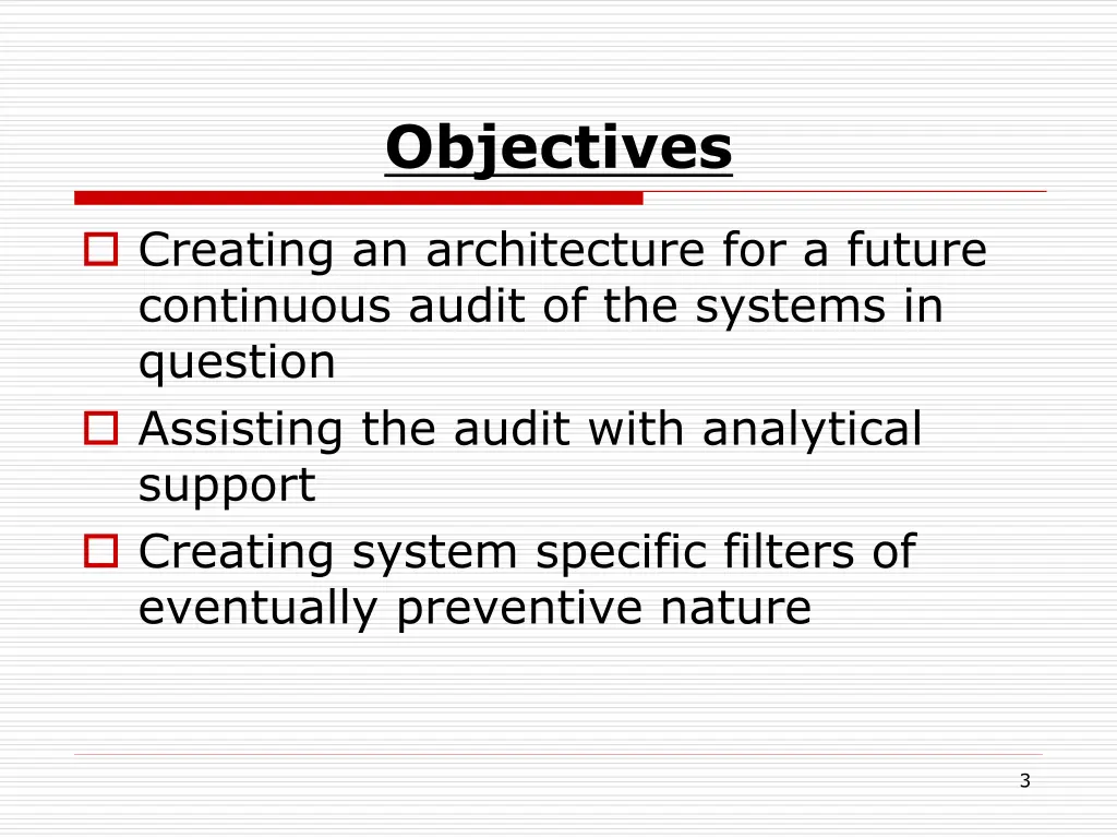 objectives