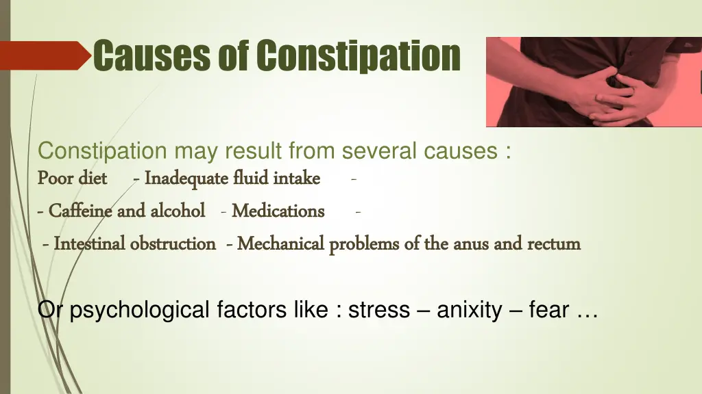 causes of constipation